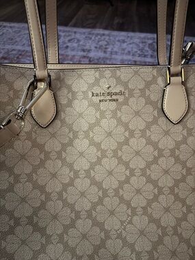 kate spade Neutral Floral-Print Tote in Beige